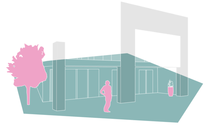 ROSAplan - Architektur und Baubegleitung Outline Fassaden Design in bunten Farben